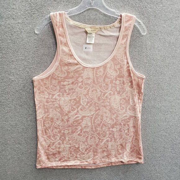 Lucky Brand Women Sleepwear Large Pink Paisley Tank Top Boho Sleeveless Pullover - Picture 1 of 7